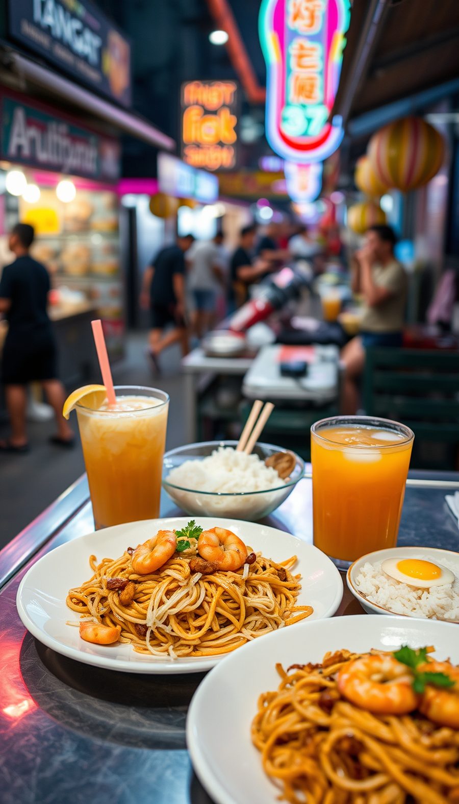 Pad thai on a Bangkok street table
